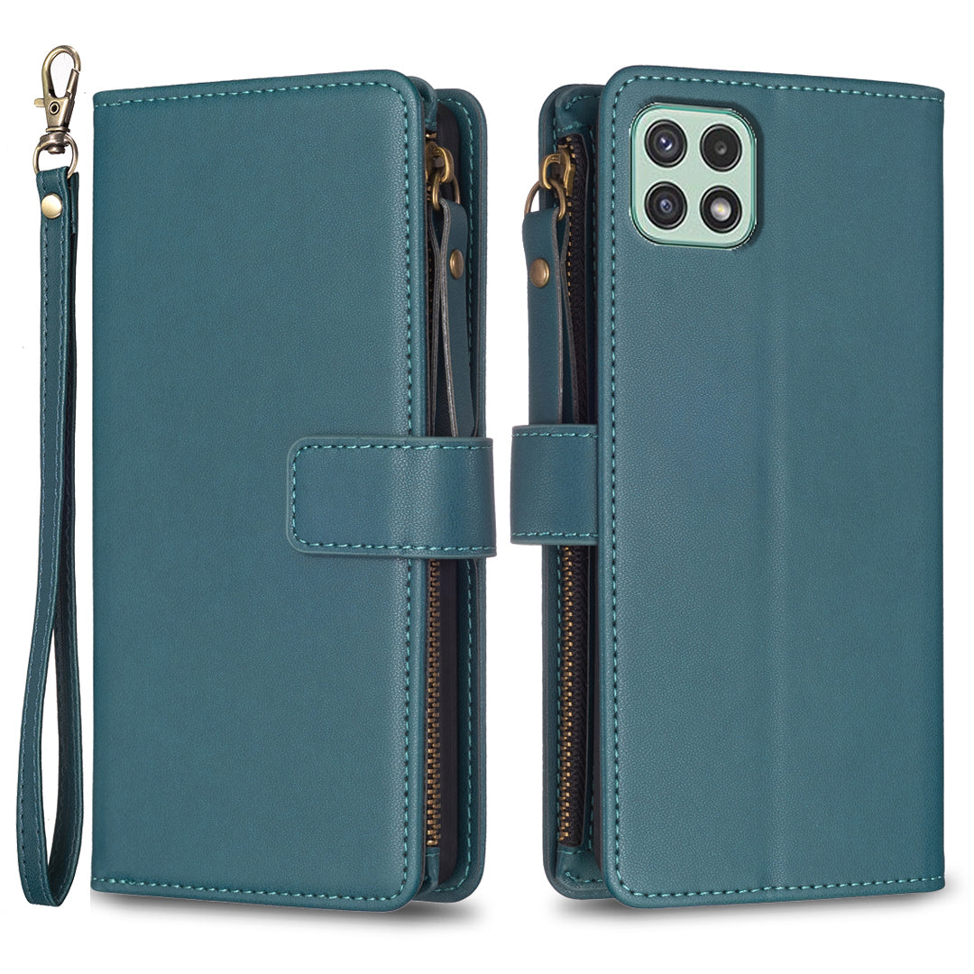 BF Style-19 for Samsung Galaxy A22 5G (EU Version) PU Leather Case Zipper Pocket Phone Cover with Stand Wallet BF Style-19 for Samsung Galaxy A22 5G (EU Version) PU Leather Case Zipper Pocket Phone Cover with Stand Wallet